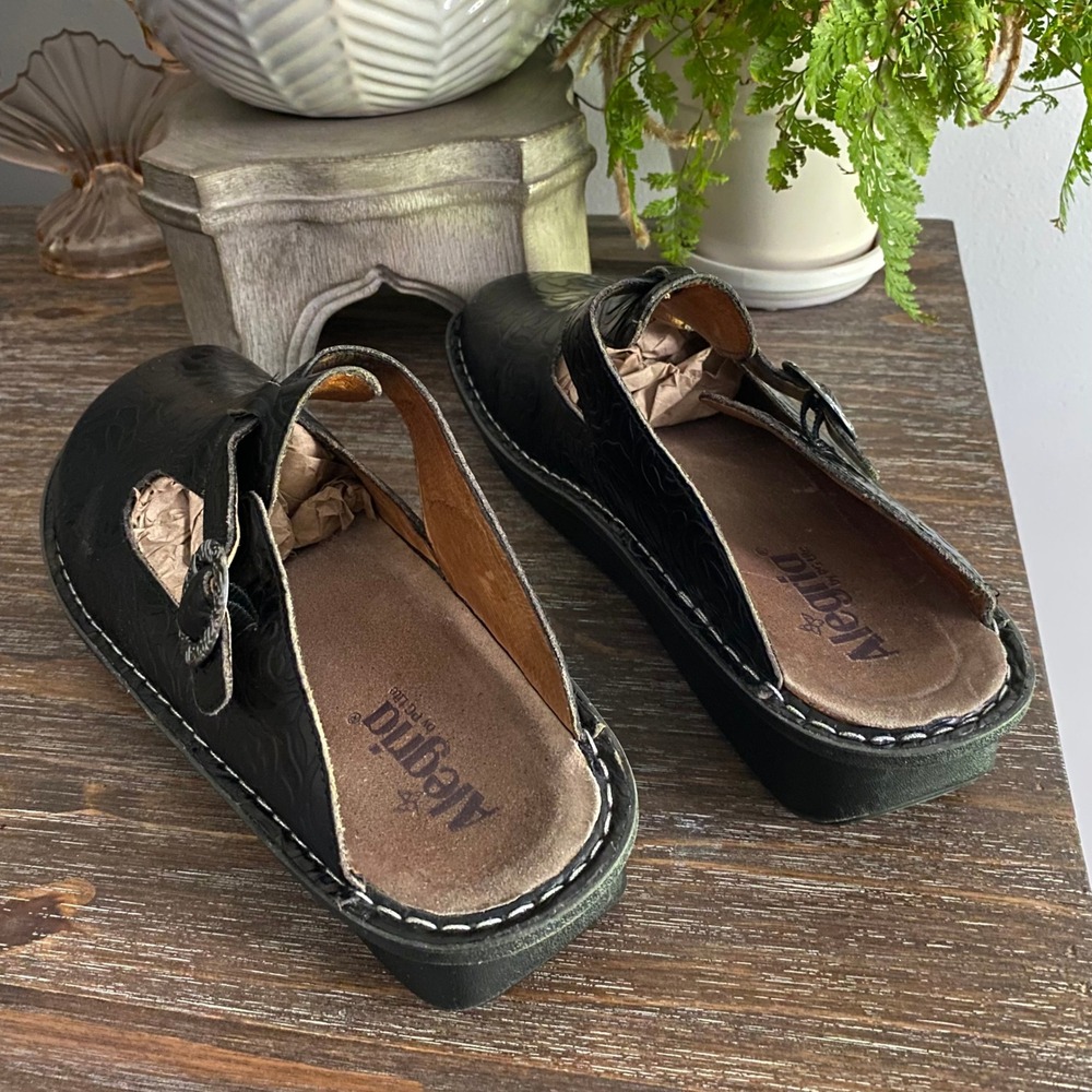 Alegria Classic Leather Slip On Mules Clogs Shoes Womens 42 US‎ 11.5-12 Black - Picture 3 of 6